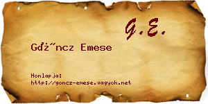 Göncz Emese névjegykártya